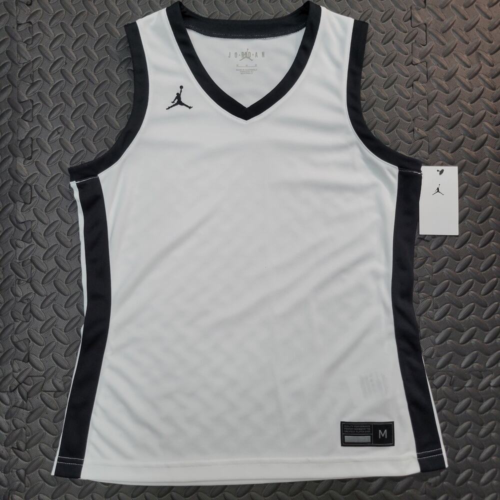 Jordan Basketball Jersey Women's Medium White Black Tank Top NWT Streetwear